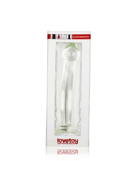 Lekko zakrzywione przezroczyste dildo 18,5 cm - 2