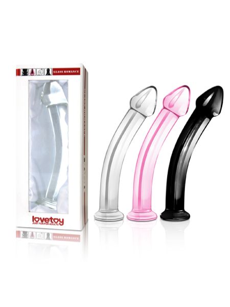 Lekko zakrzywione przezroczyste dildo 18,5 cm - 3