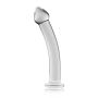 Lekko zakrzywione przezroczyste dildo 18,5 cm - 2