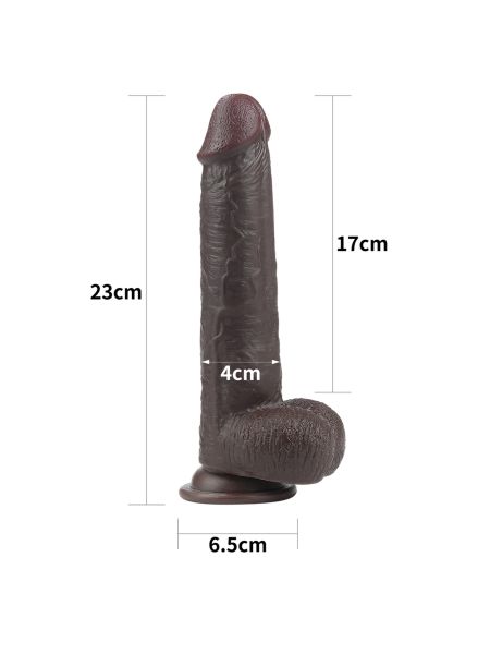 Murzyńskie dildo z dwuwarstwowego materiału 23 cm - 2