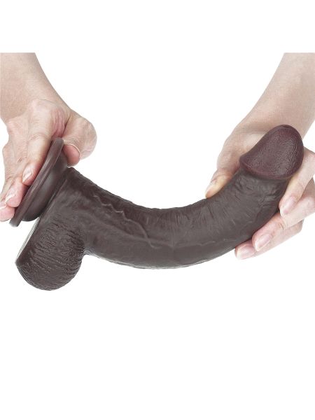 Murzyńskie dildo z dwuwarstwowego materiału 23 cm - 4