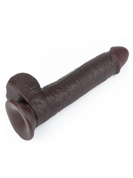 Murzyńskie dildo z dwuwarstwowego materiału 23 cm - 9