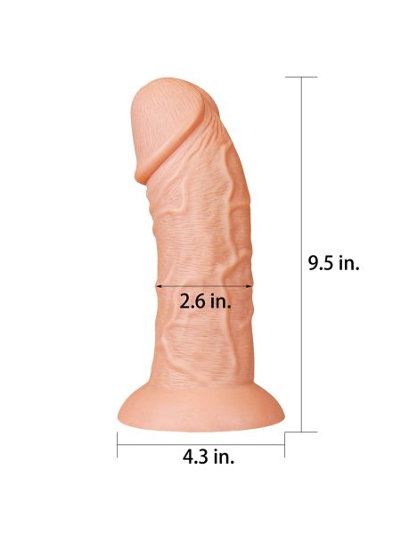 Ogromne dildo realistyczny wygląd przyssawka 24 cm - 2