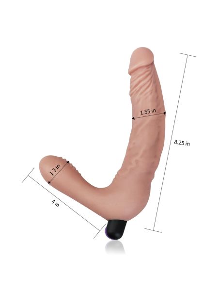 Podwójne dildo z wypustkami strap-on realistyczny - 6