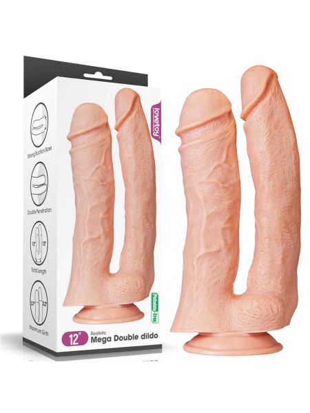 Podwójne potężne dildo do sexu wyżyłowane 33 cm