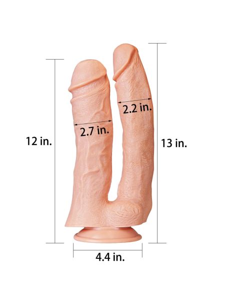 Podwójne potężne dildo do sexu wyżyłowane 33 cm - 2