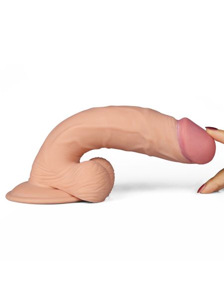 Proste dildo eko skóra realistyczne wibracje 22 cm - 4