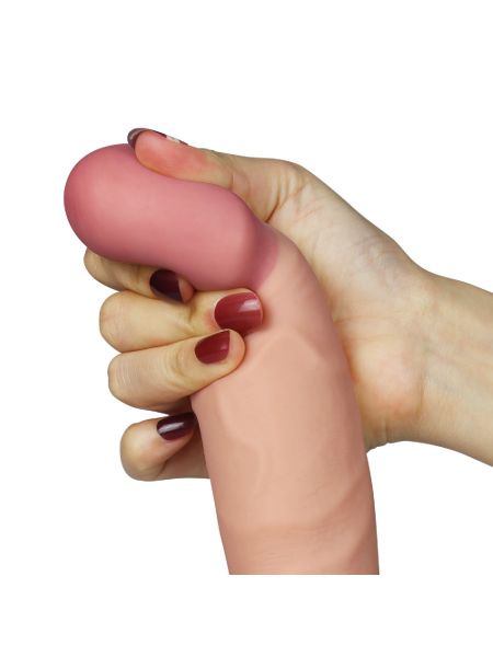 Proste dildo eko skóra realistyczne wibracje 22 cm - 5