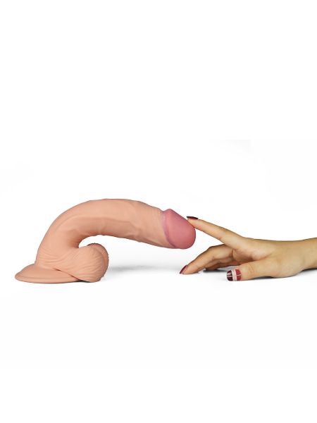 Proste dildo eko skóra realistyczne wibracje 22 cm - 7