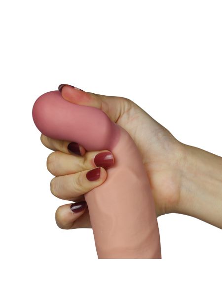 Proste dildo eko skóra realistyczne wibracje 22 cm - 8