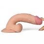 Proste dildo eko skóra realistyczne wibracje 22 cm - 5