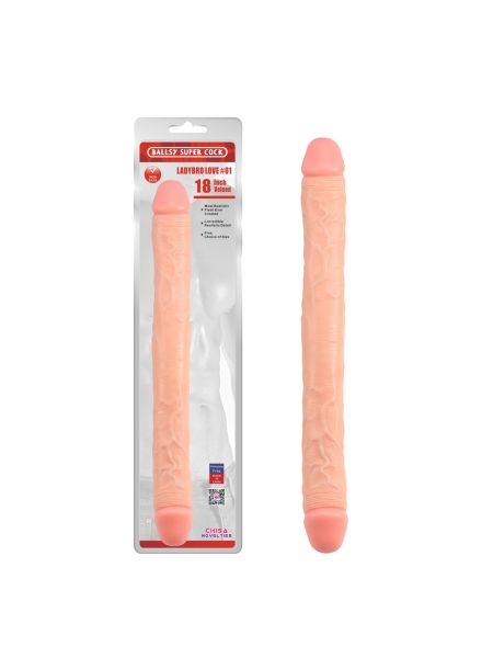 Proste podwójne dildo do sexu lesbijskiego 46 cm