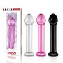 Przezroczyste dildo szklane z prostym trzonem 16cm - 4