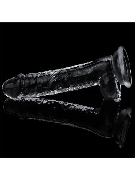 Przezroczyste żelowe duże dildo z przyssawką 19 cm - 2