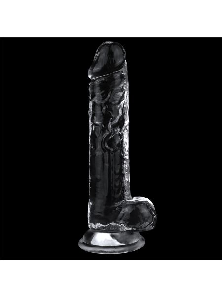 Przezroczyste żelowe duże dildo z przyssawką 19 cm - 4