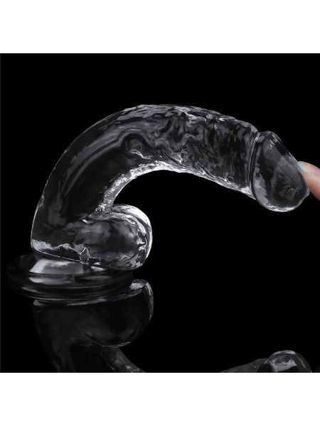 Przezroczyste żelowe duże dildo z przyssawką 19 cm - 5