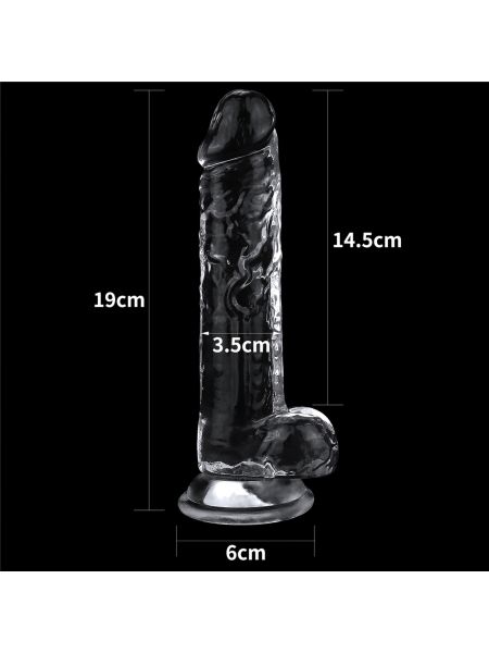 Przezroczyste żelowe duże dildo z przyssawką 19 cm - 8