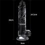 Przezroczyste żelowe duże dildo z przyssawką 19 cm - 9