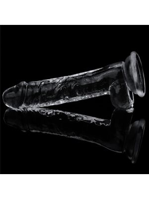 Przezroczyste żelowe duże dildo z przyssawką 19 cm - image 2