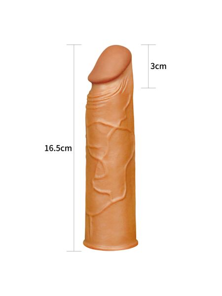 Realistyczna nakładka na penisa żylaste dildo 17cm - 5