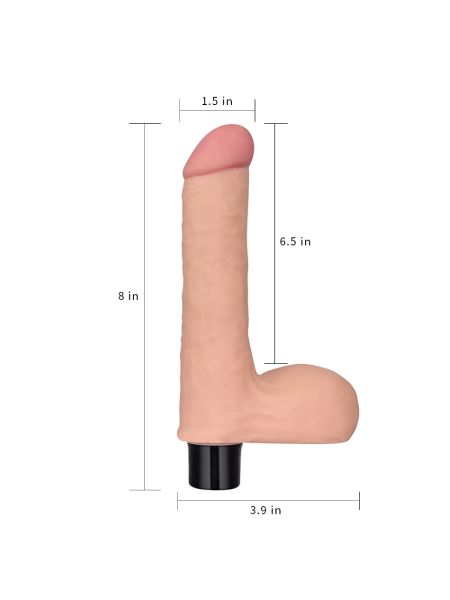 Realistyczny wibrator penis z jadrami 17 cm - 8