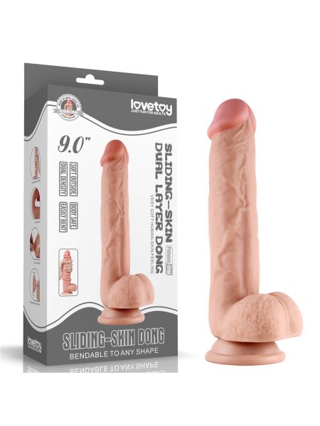 Realistyczne dildo z dwuwarstwowego materiału 18cm