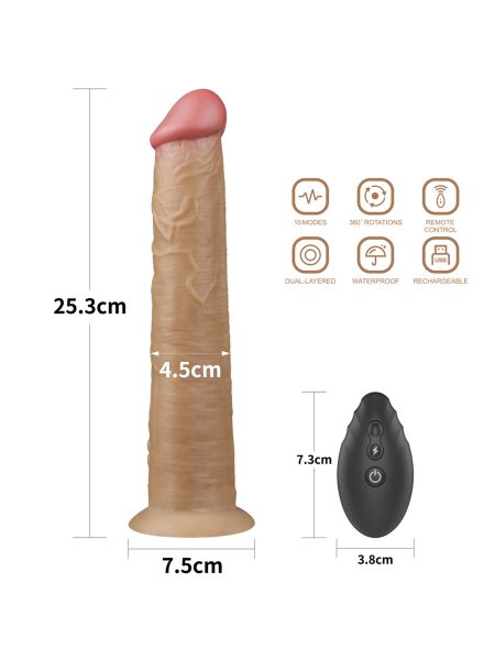 Realistyczne silikonowe żylaste sex dildo 26 cm - 2