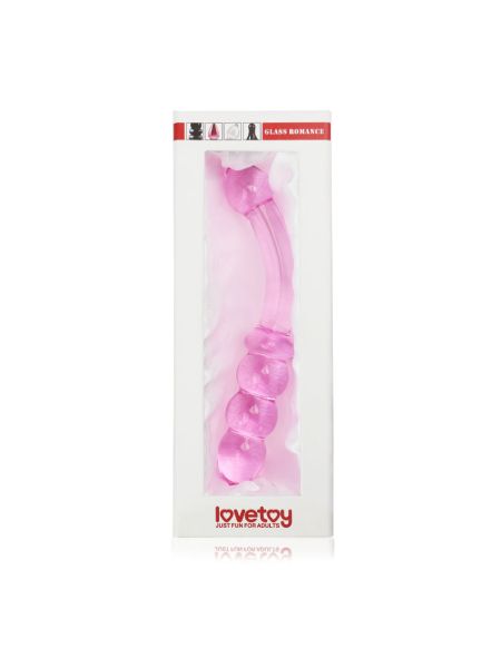 Słodkie różowe analne dildo szklane sex 18 cm - 2