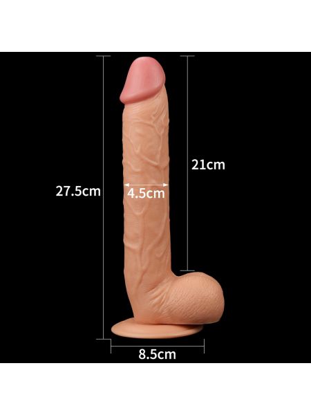 Super giętkie dildo z przyssawką i jądrami 27,5 cm - 8