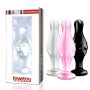 Szklane dildo analne z wypustkami 3 kolory 11,5 cm - 2