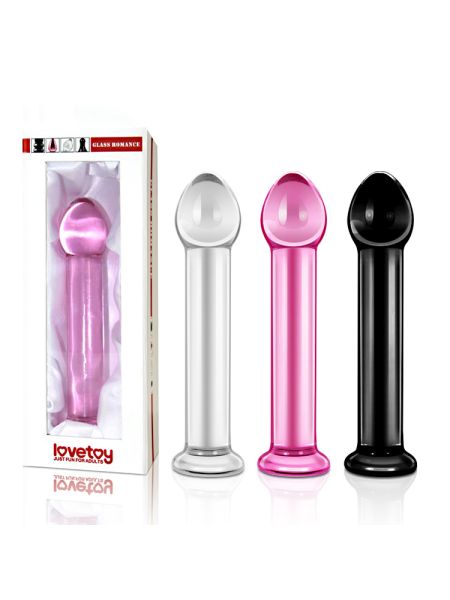 Szklane dildo z prostym trzonem i główką 16 cm - 3