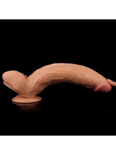 Śniady żylasty penis duże dildo z przyssawką 30 cm - 7