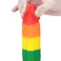 Tęczowe dildo elastyczne z przyssawką 20,5 cm - 9