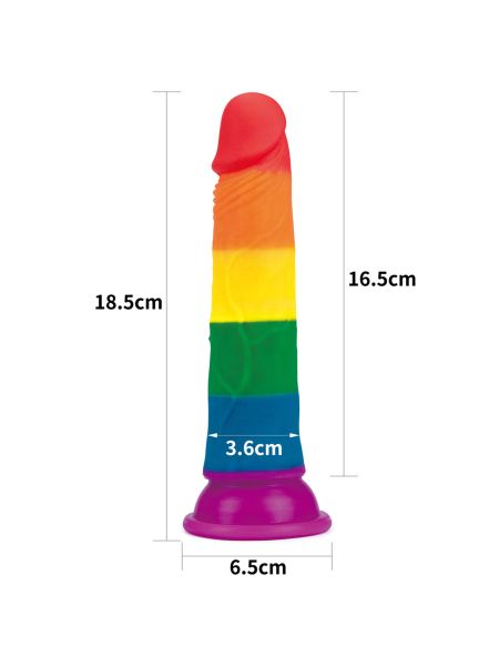 Tęczowe dildo elastyczne z przyssawką silikonowe - 2