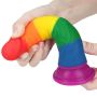 Tęczowe dildo elastyczne z przyssawką silikonowe - 11