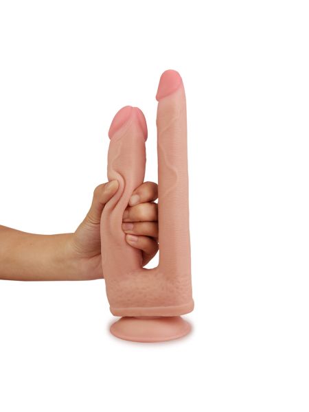 Wielkie podwójne dildo z przyssawka realistyczne - 3