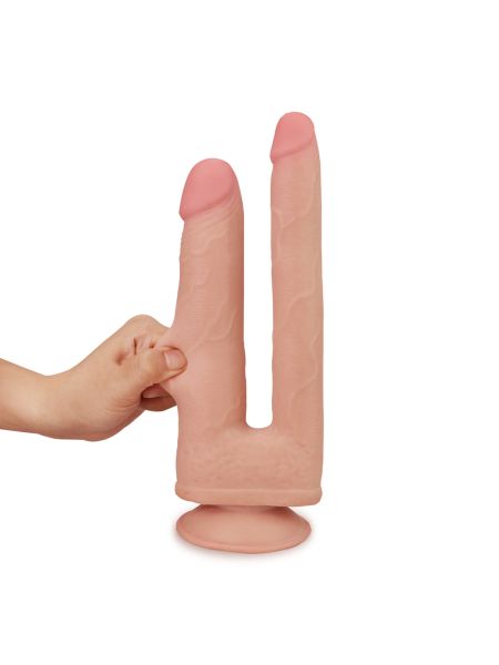 Wielkie podwójne dildo z przyssawka realistyczne - 4