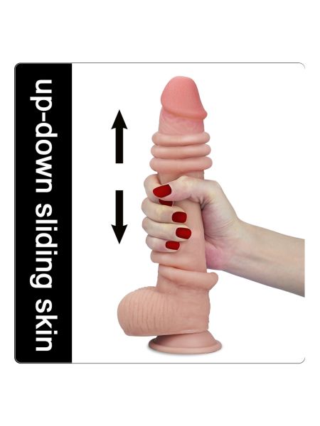 Wodoodporne dildo podwójna skóra przyssawka 23 cm - 6