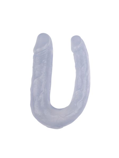 Wygięte białe żylaste dildo sex lesbijski 18 cm - 4