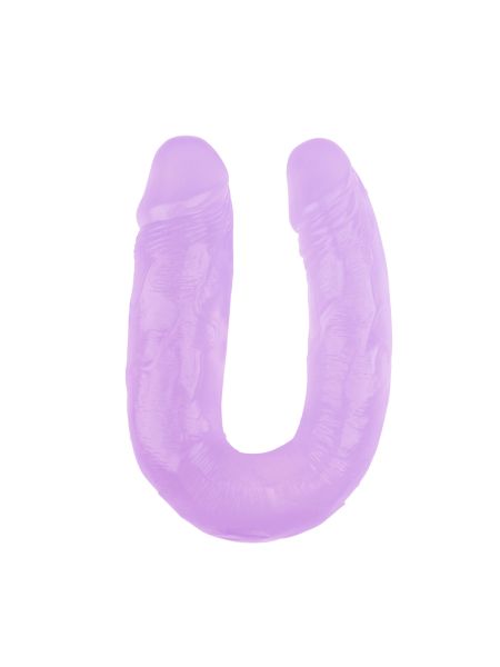 Wygięte podwójne żylaste dildo sex lesbijski 18 cm - 2