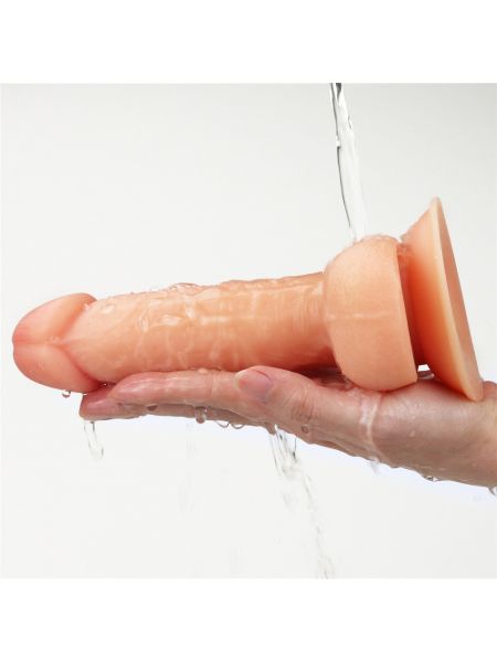 Wyżyłowany penis gruby z przyssawką dildo 18 cm - 4