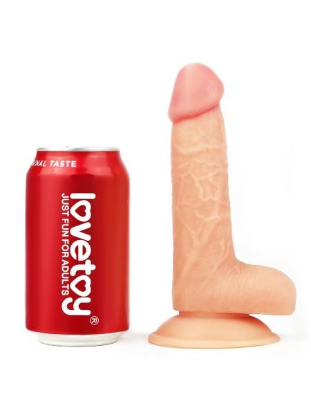 Wyżyłowany penis gruby z przyssawką dildo 18 cm - 8