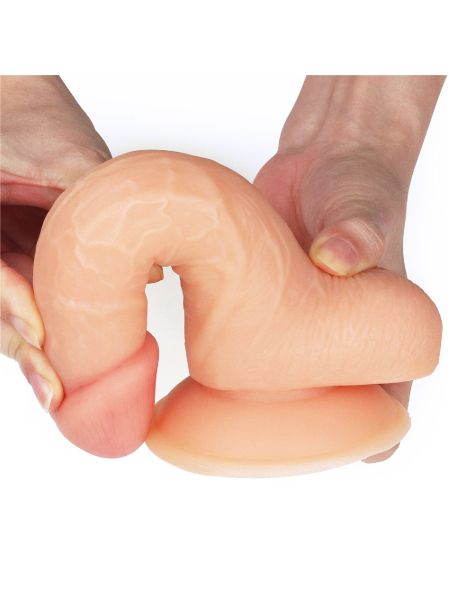 Wyżyłowany penis gruby z przyssawką dildo 18 cm - 12