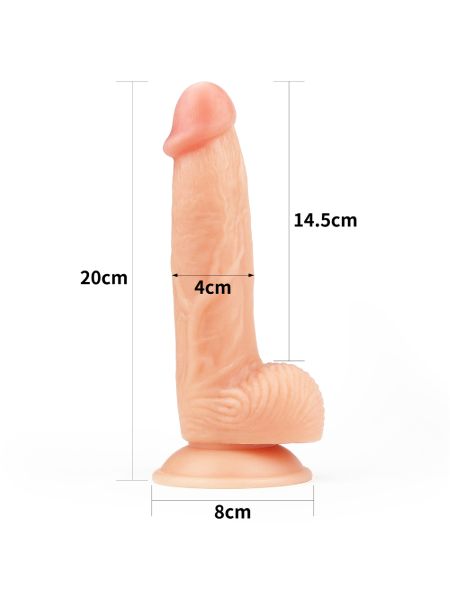 Wyżyłowany penis gruby z przyssawką dildo 20 cm - 9