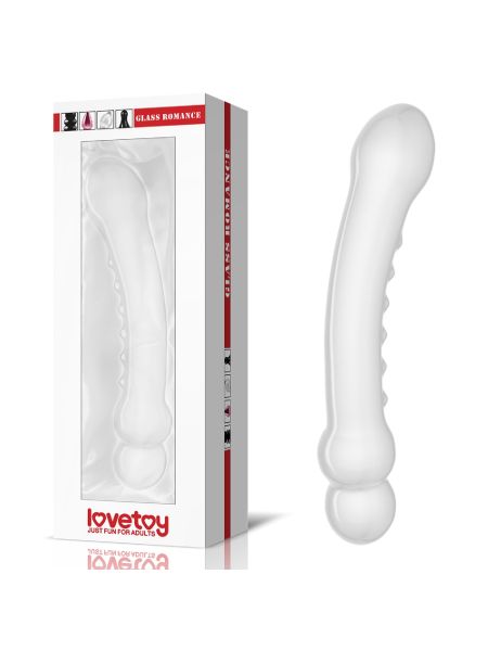 zakrzywione przezroczyste dildo z wypustkami 17 cm