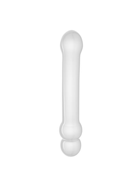 zakrzywione przezroczyste dildo z wypustkami 17 cm - 5