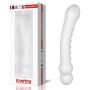 zakrzywione przezroczyste dildo z wypustkami 17 cm - 2