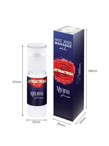 Żel jadalny do masażu Hot Kiss Smak Mojito 50ML - 5