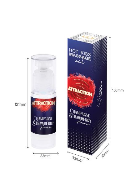 Żel jadalny do masażu Hot Kiss Smak Truskawka 50ML - 5