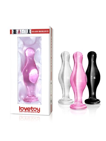 Biały opływowy szklany sex korek analny 11,5 cm - 3